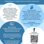 University of Saskatchewan pediatric walking assessment research study poster for families and support persons of children with walking impairments in Saskatchewan