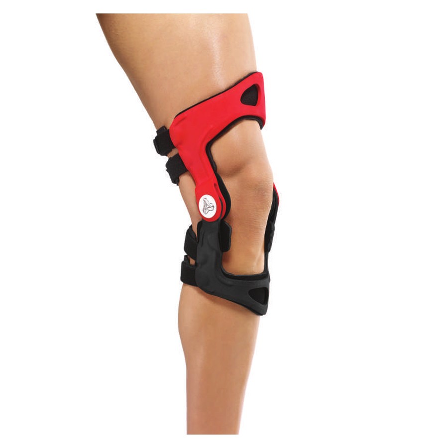 OssKin Evoke custom 3D printed knee brace for knee osteoarthritis, worn on the leg