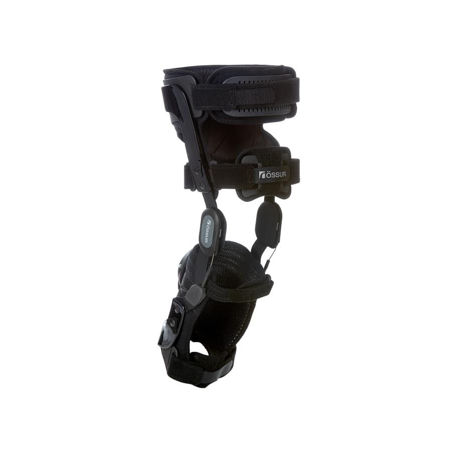 Össur Rebound PCL knee brace with a padded shell behind the calf